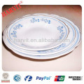 Shangdong barato porcelana Cut Edge 5 '' 6 '' 7 '' 8 '' 9 '' placas de sopa com 3 flores e borda de ouro Trim Silver Rim Linha Amarela
